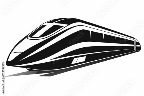 High-speed train silhouette vector illustration 