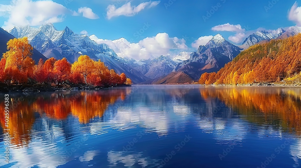 Beautiful Autumn Scenery on the Lake - a captivating and serene visual. The beautiful autumn hues and reflections on the calm lake create a charming and peaceful scene. Beautiful Autumn Scenery on the Lake - a captivating and serene visual. The beautiful autumn hues and reflections on the calm lake create a charming and peaceful scene.