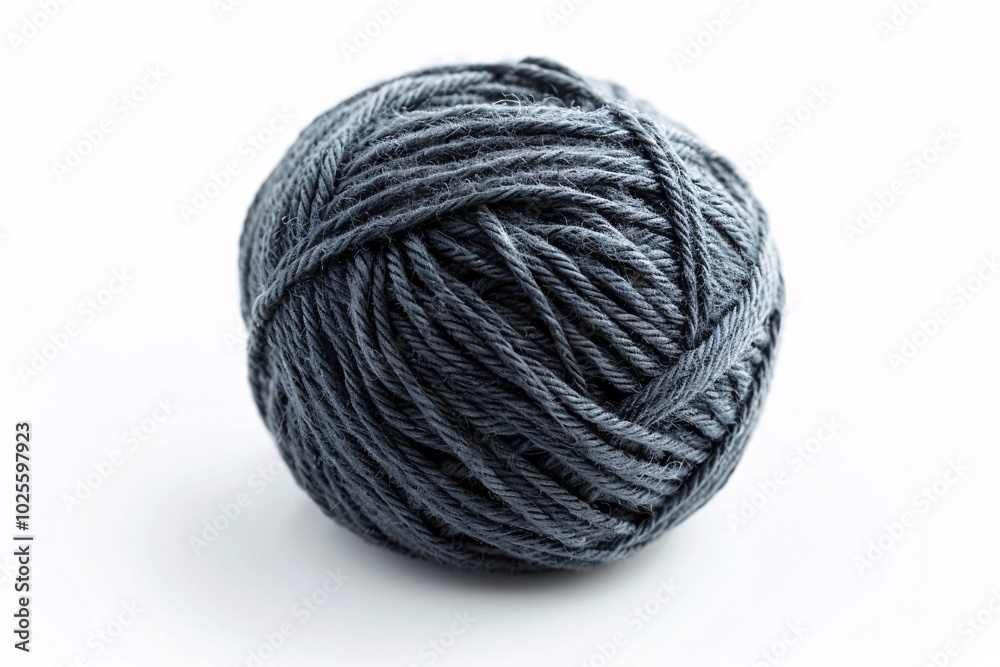 Bundle of silver thread on a blank canvas.