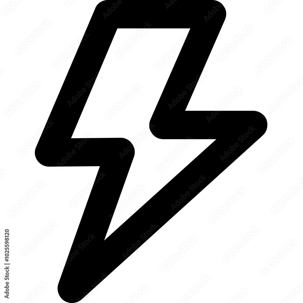 Lightning Line Vector Icon