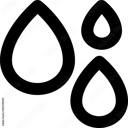 Water Drops Line Vector Icon