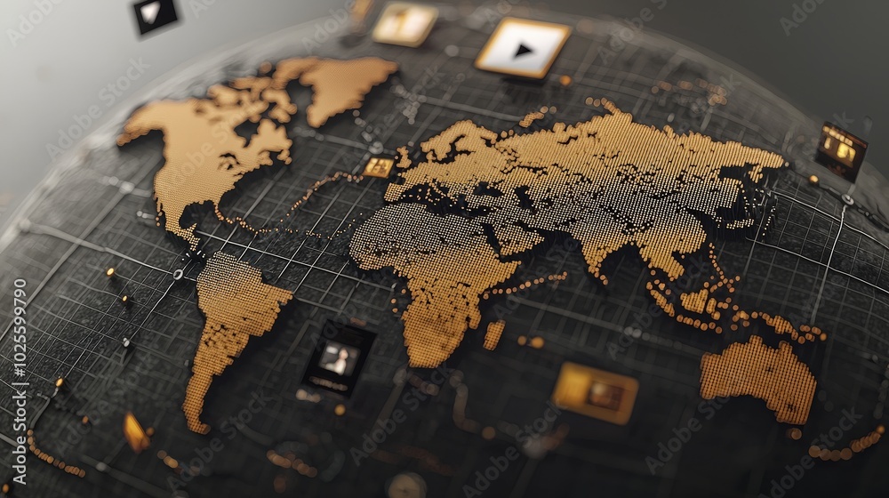 Global Network Connections Digital World Map Interconnectedness Technology Communicati Global Network Connections Digital World Map Interconnectedness Technology Communicati