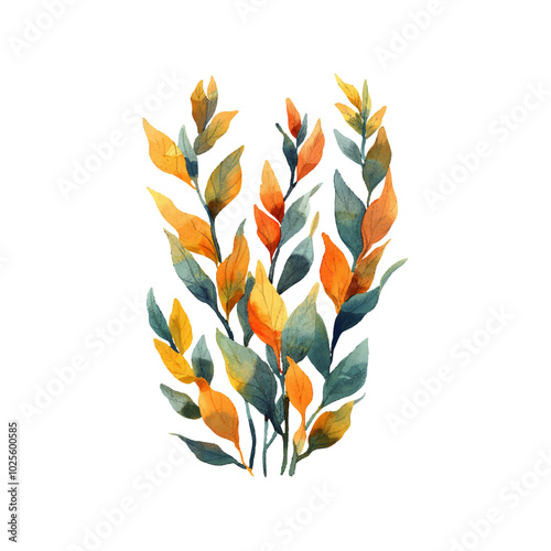 kelp vector illustration in watercolor style