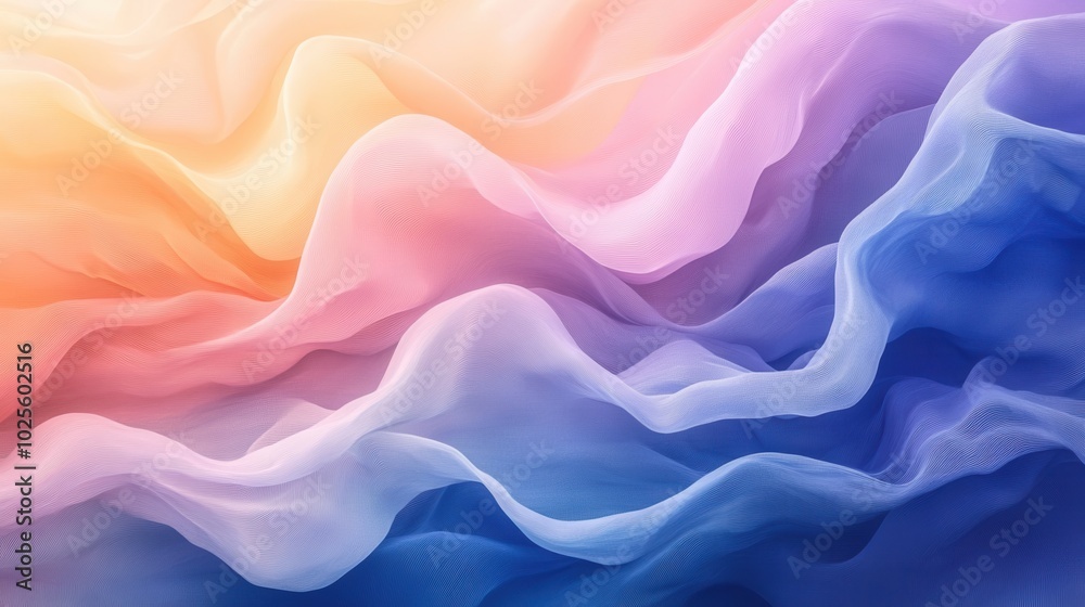 Abstract Colorful Waves of Fabric in Soft Pastel Shades Creating a Dreamy and Serene Artistic Background Abstract Colorful Waves of Fabric in Soft Pastel Shades Creating a Dreamy and Serene Artistic Background