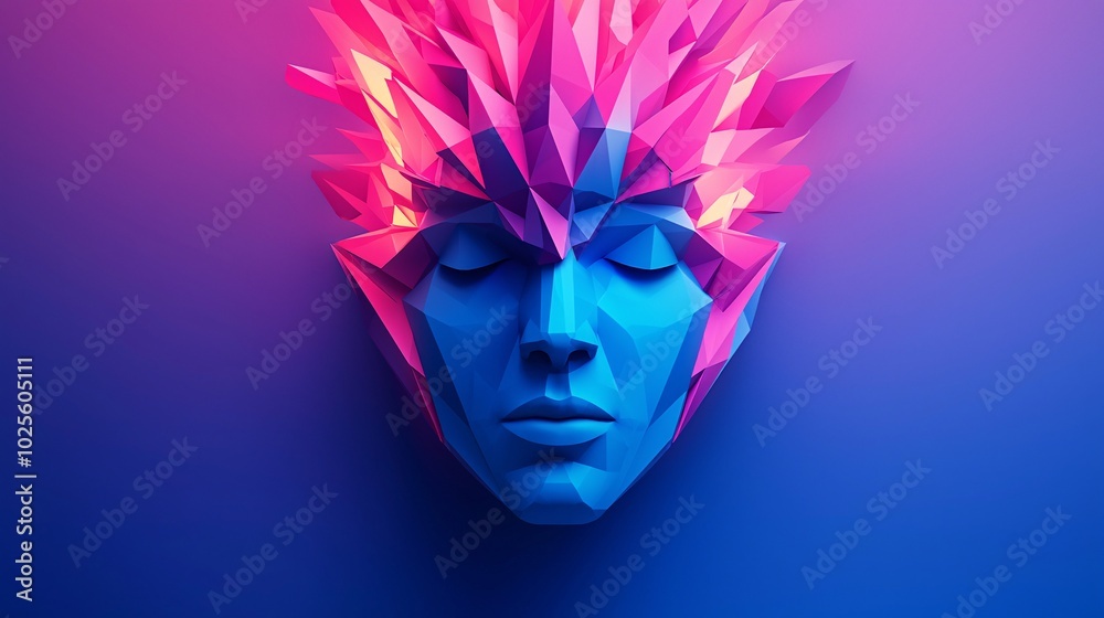 Illuminated Mind: Abstract Light Beaming from Open Head, Geometric Shapes Symbolizing Inner Wonder | Studio Shot Illuminated Mind: Abstract Light Beaming from Open Head, Geometric Shapes Symbolizing Inner Wonder | Studio Shot