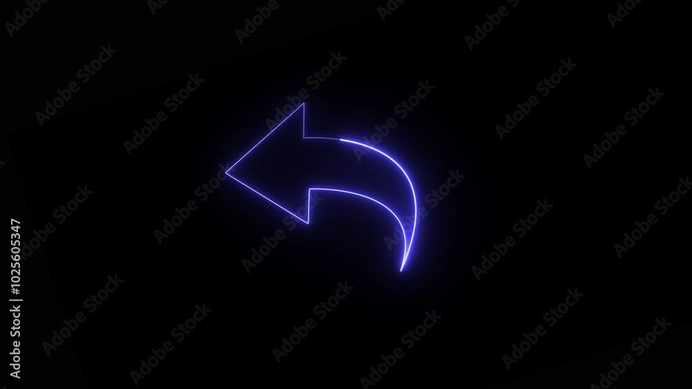 Arrow-shaped neon sign. Neon arrow symbol icon. Directional sign arrow points to the left. Arrow-shaped neon sign. Neon arrow symbol icon. Directional sign arrow points to the left.