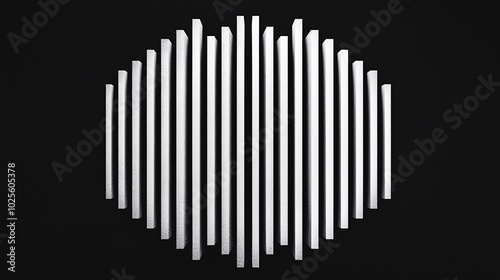 Minimalistic Black and White Vector Frame with Symmetrical Lines and Rounded Square Center