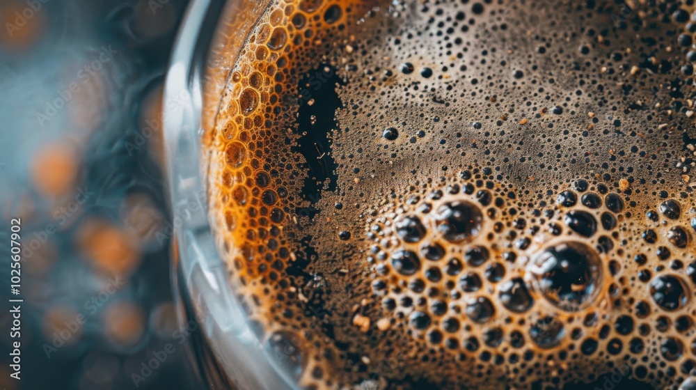 Close-Up of Coffee Foam in a Glass Close-Up of Coffee Foam in a Glass