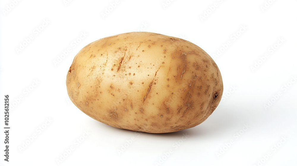 Fresh potato with smooth skin on white background Fresh potato with smooth skin on white background