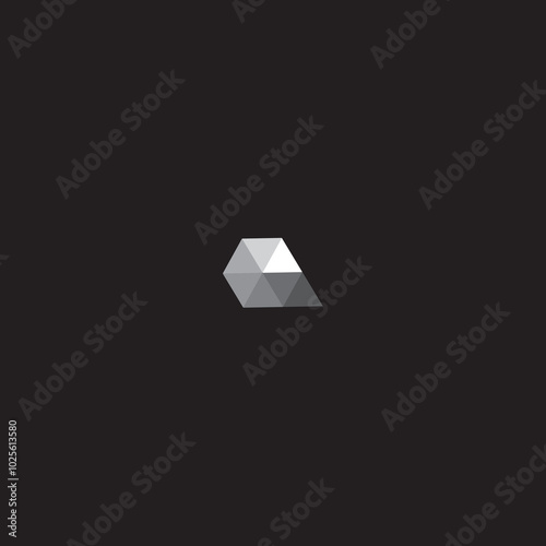 Hexagonal geometric letter Q monogram with Black background.