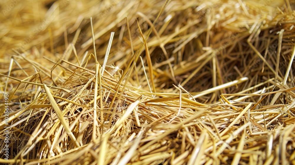 Golden Straw Texture: Close-Up of Dry Hay Golden Straw Texture: Close-Up of Dry Hay