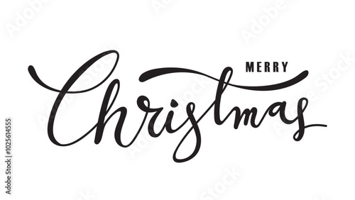 PrintMerry Christmas calligraphy for greeting cards, festive decorations, social media posts, or merchandise like T-shirts and mugs. The simple and playful font.