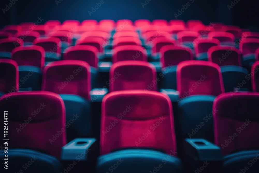 Fototapeta premium Empty movie theater seats, with copy space