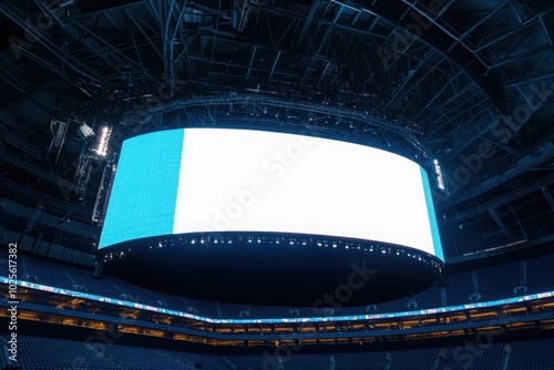 Empty stadium jumbotron, with copy space