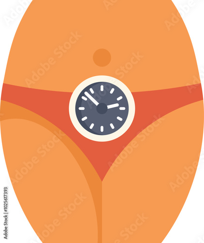 This vector illustration emphasizes the concept of time playing a crucial role in achieving weight loss goals