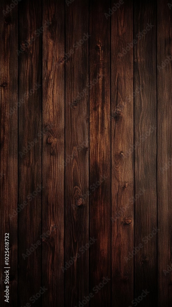 Naklejka premium Dark Brown Wooden Panel Background Texture