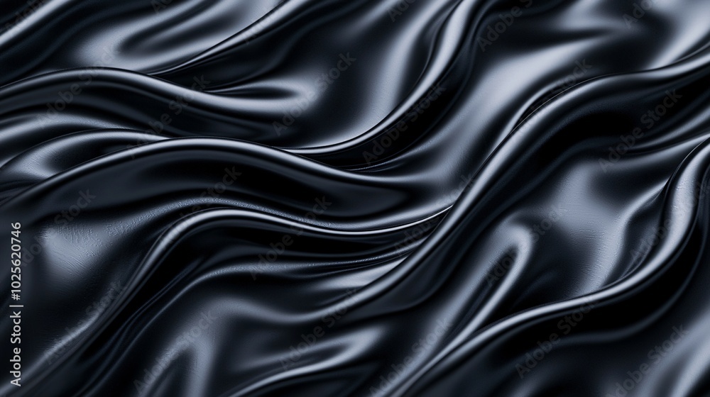 Dynamic Fluid Motion in Dark Void with Shimmering Highlight - Abstract Conceptual Design
