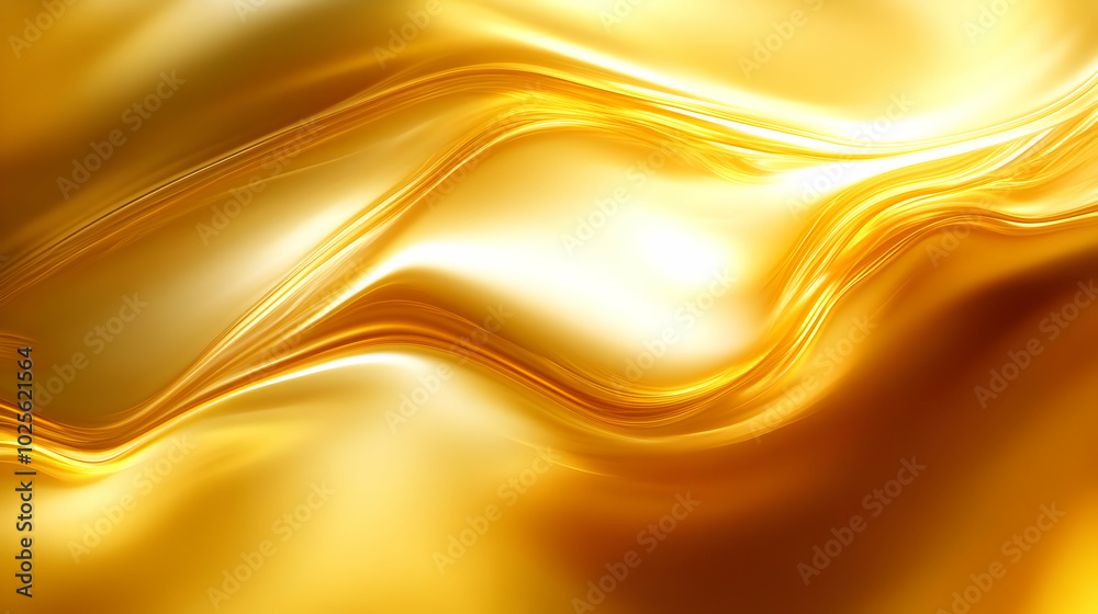 Abstract Golden Wave Background with Smooth, Curving Lines and Shiny, Metallic Texture Abstract Golden Wave Background with Smooth, Curving Lines and Shiny, Metallic Texture