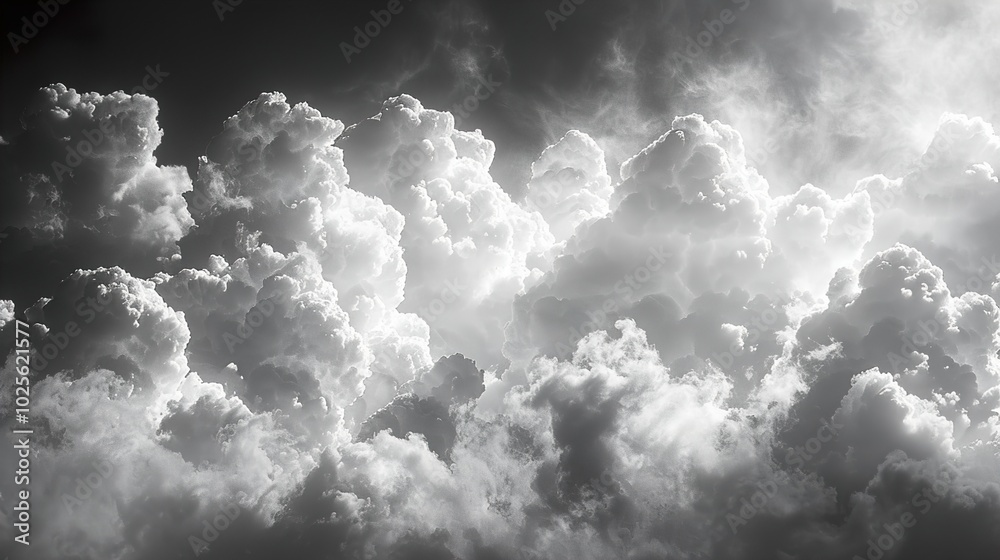 Fototapeta premium Dramatic Black and White Sky with Storm Clouds