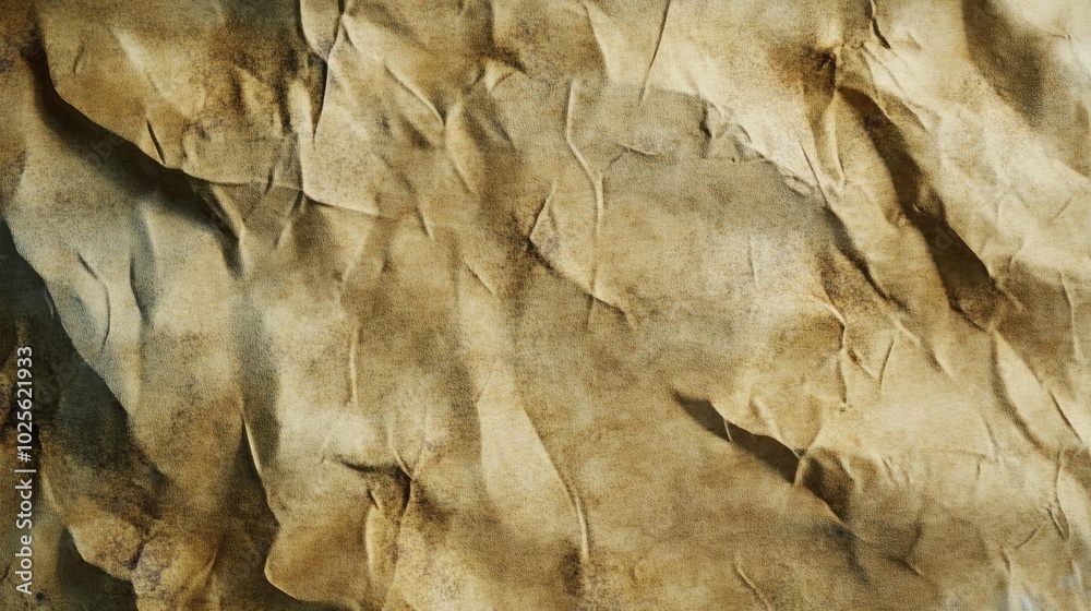Fototapeta premium Vintage Crumpled Paper Texture: A Rustic Background