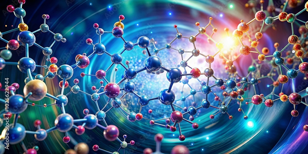 Intertwined Molecular Structures With Vibrant Color Variations, Capturing the Essence of Molecular Bonding and Abstract Beauty Intertwined Molecular Structures With Vibrant Color Variations, Capturing the Essence of Molecular Bonding and Abstract Beauty