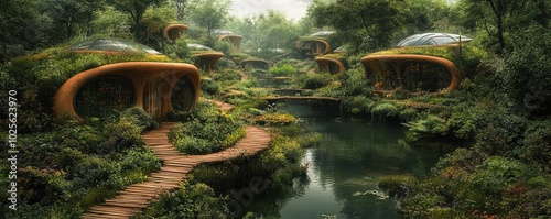 A permaculture garden, designed to mimic natural ecosystems photo