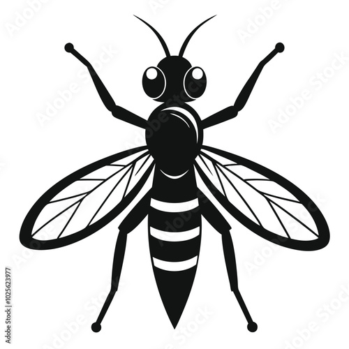 Solid color Robber Flies animal vector design