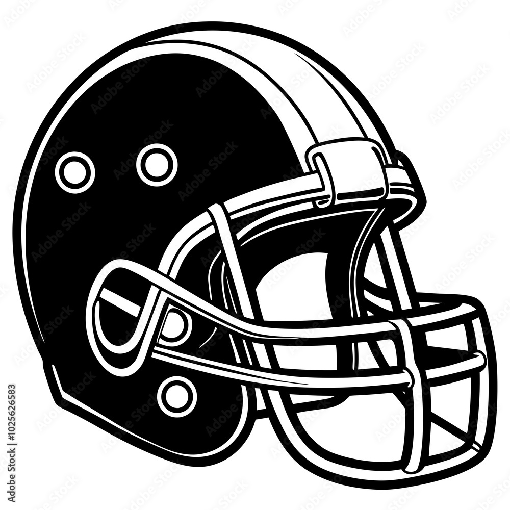 Fototapeta premium American Football Helmet vector illustration on a white background