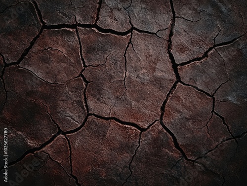 Cracked and weathered dark stone texture