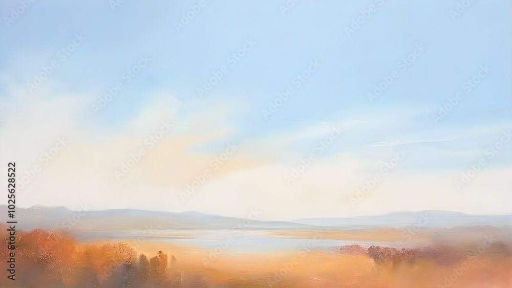 Pastel-toned background with autumn landscape Pastel-toned background with autumn landscape