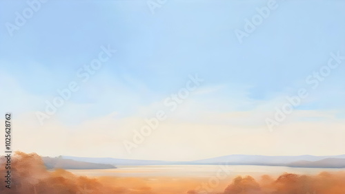 Pastel-toned background with autumn landscape