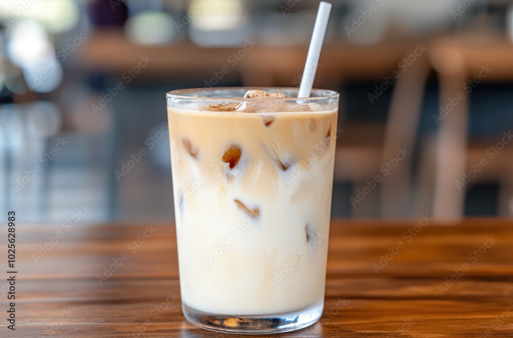 Iced coffee drink with whipped cream and cinnamon