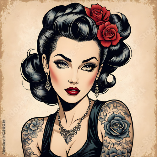 Woman rockabilly style