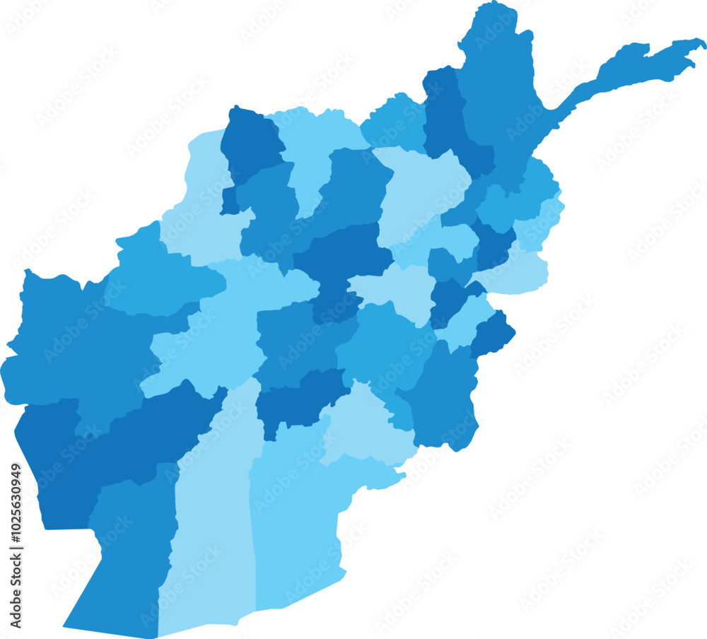 Obraz premium Afghanistan map with different colors