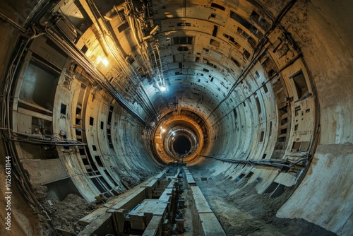 Massive tunnel boring machine, with copy space photo