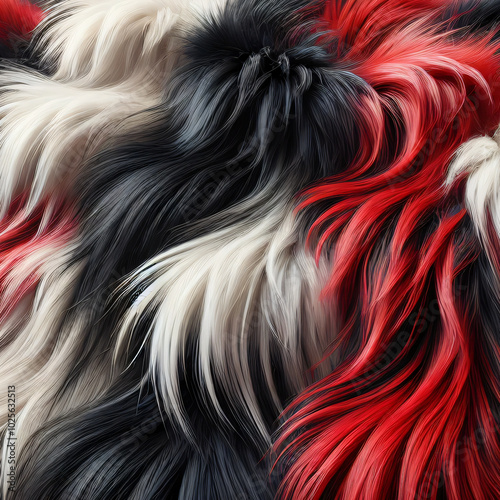 red faux fur texture