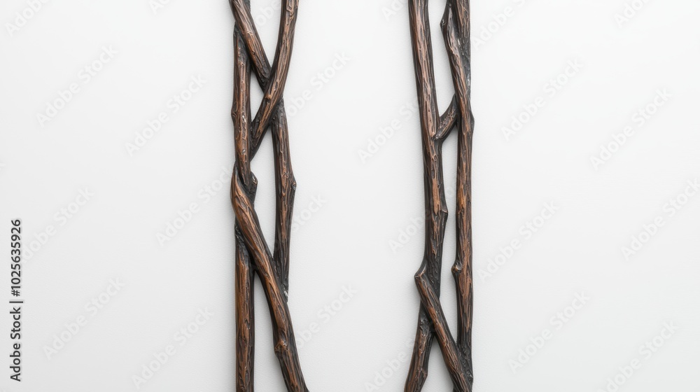 Dried vanilla bean pods on white background Dried vanilla bean pods on white background
