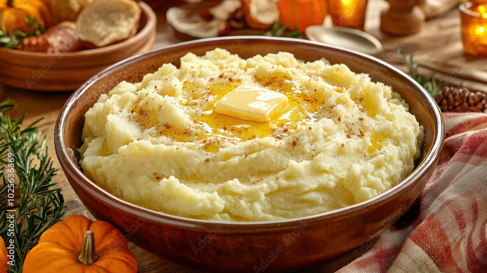 Creamy Mashed Potatoes in a Large Serving Bowl Creamy Mashed Potatoes in a Large Serving Bowl