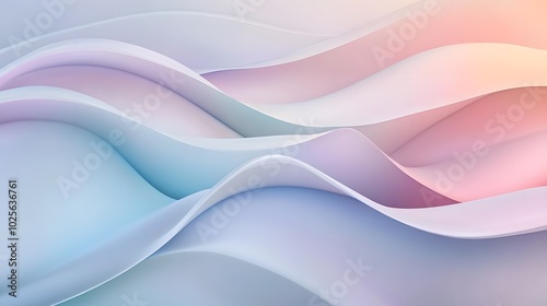 Soft color gradients: Smooth transitions between pastel shades blending gently into each other, creating a calming visual with soft curves and shapes that flow seamlessly