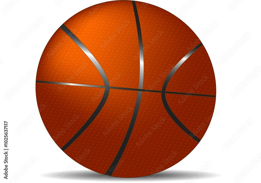 Fototapeta premium Basketball ball front and half-turn view isolated on white background.