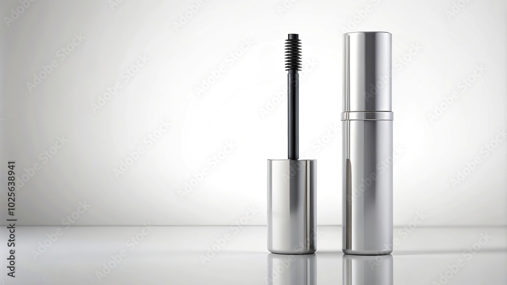 Empty mascara tube on white background Empty mascara tube on white background