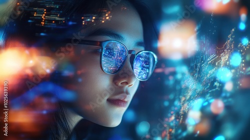 Wallpaper Mural A dynamic Asian person in creative industry roles, with the subject working in a design studio or digital media environment,  Torontodigital.ca