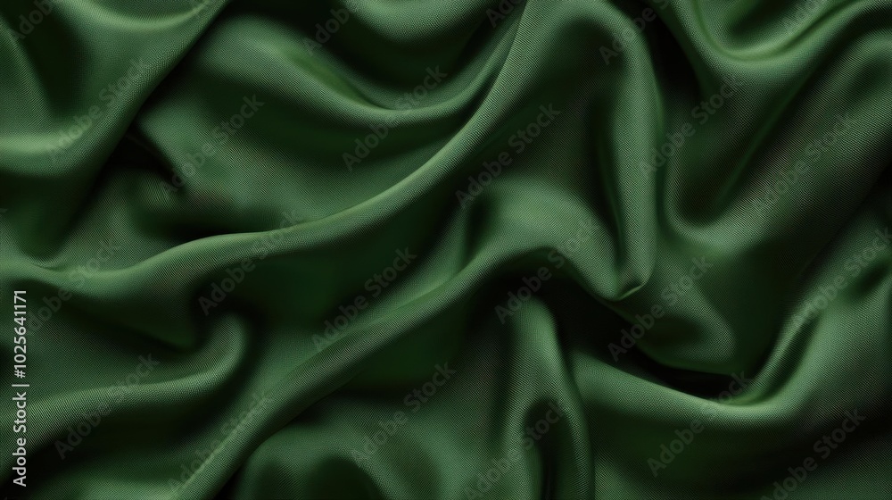 Abstract Green Fabric Texture Background - Smooth and Silky Drape Abstract Green Fabric Texture Background - Smooth and Silky Drape