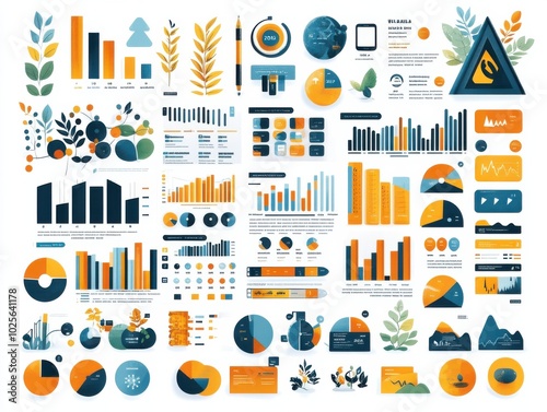 Comprehensive Infographic of Diverse Data Charts and Graphs in Vibrant Colors