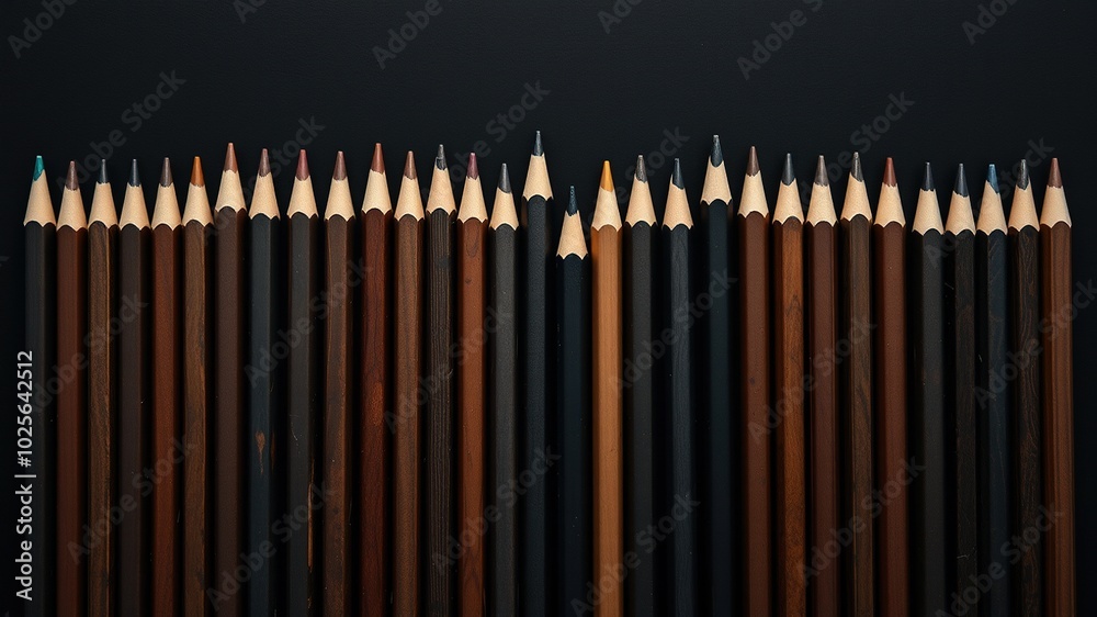 Pencils on Black Background - Documentary Photography Using Rule of Thirds for Stunning Composition Pencils on Black Background - Documentary Photography Using Rule of Thirds for Stunning Composition