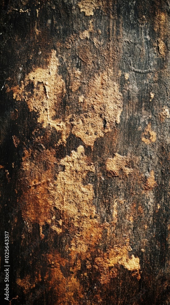 Rustic Texture: Golden Flakes on Weathered Wood Rustic Texture: Golden Flakes on Weathered Wood