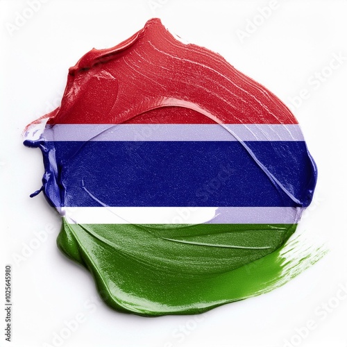 絵の具とガンビアの国旗(Paint of the Gambia flag.)
