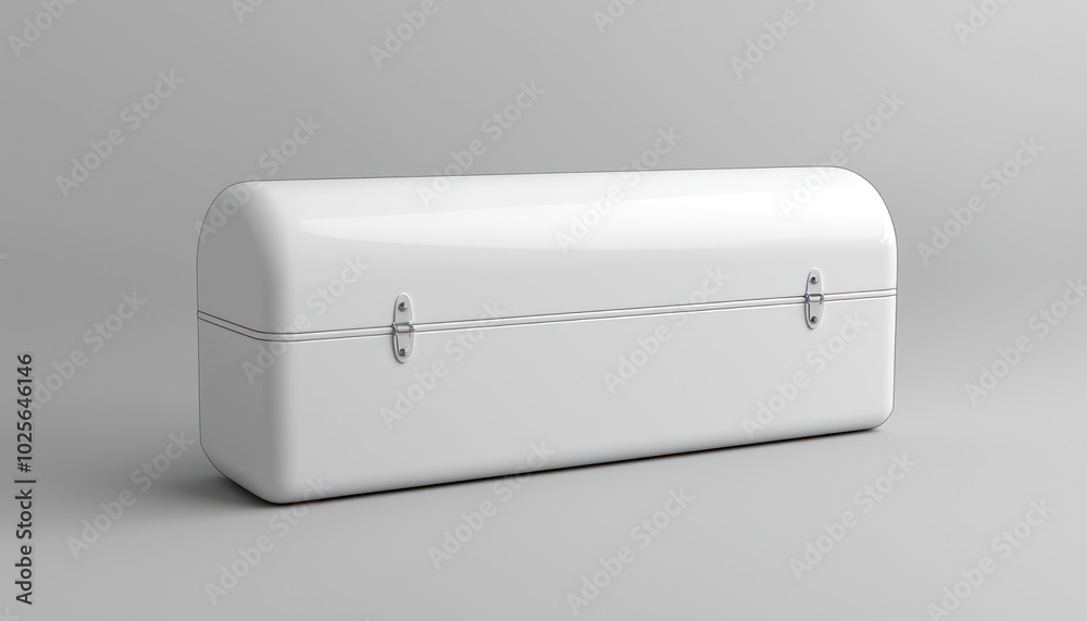 Roll-top closure on a white box, 3D modeled for secure and stylish packaging, isolated. Roll-top closure on a white box, 3D modeled for secure and stylish packaging, isolated.