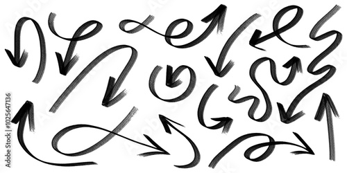 Hand-drawn arrows isolated on white