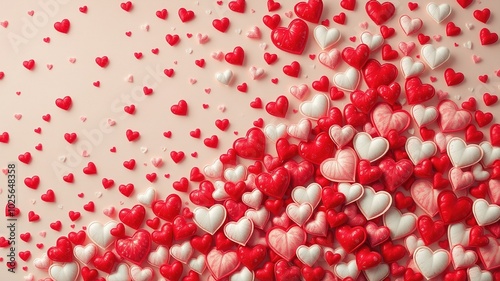 Seamless Red and White Hearts Background for Romantic Designs and Decorations